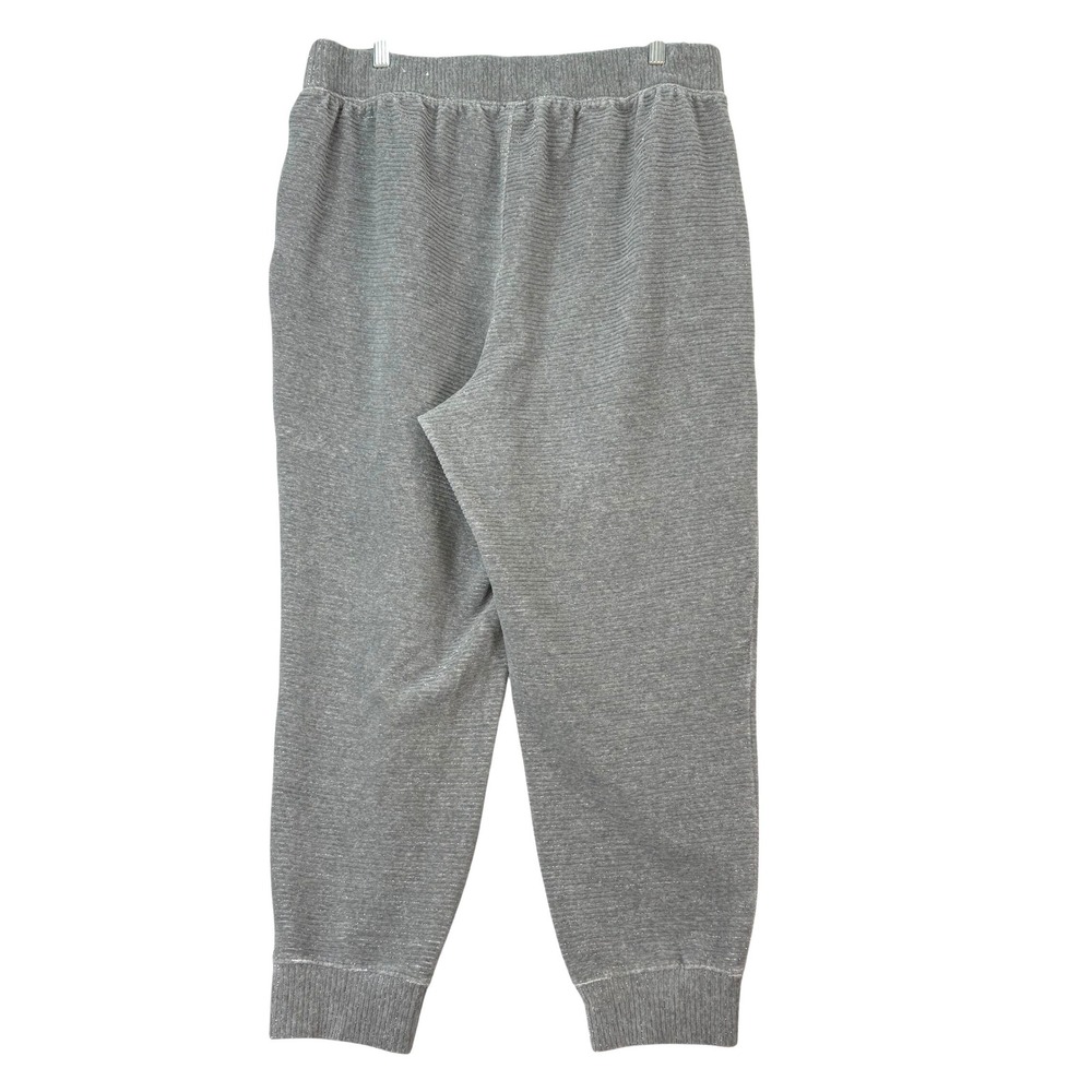LIVI Active Gray Ribbed Sparkle Jogger Sweatpants Womens Sz 18/20 Comfort Lounge - Picture 2 of 5